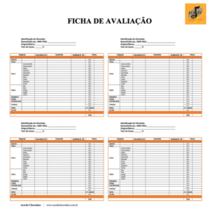 Ficha de avaliação para degustação